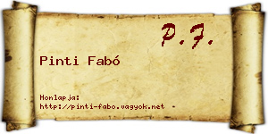 Pinti Fabó névjegykártya